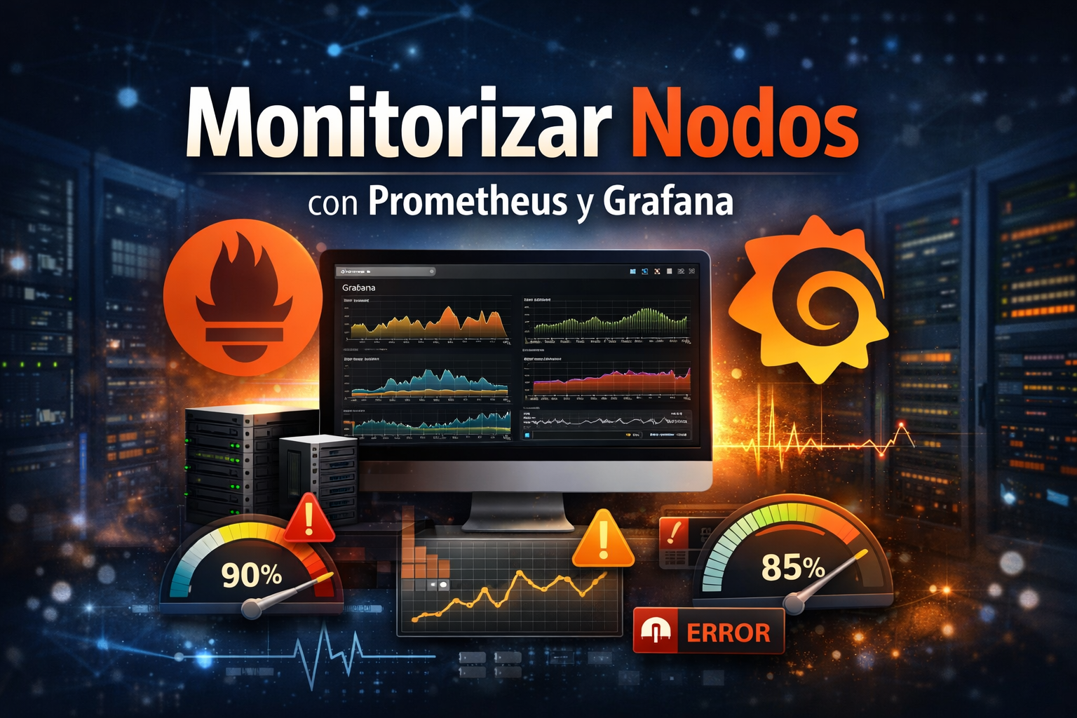 monitorizar nodos con prometheus y grafana